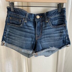 American Eagle Outfitters Women’s Dark Blue Jean Denim Super Stretch Shorts